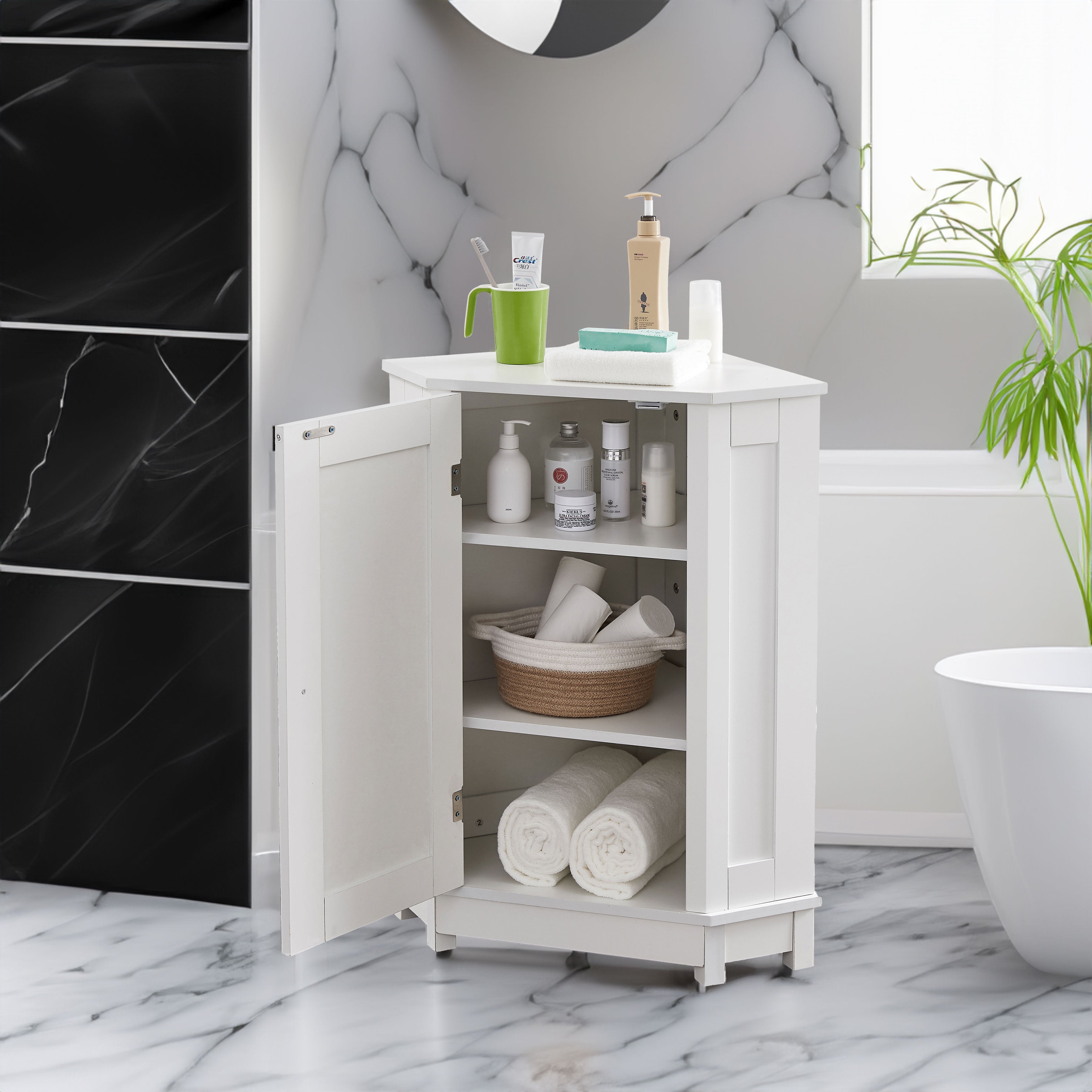 Mobile Bagno Angolare Triangolare Bianco