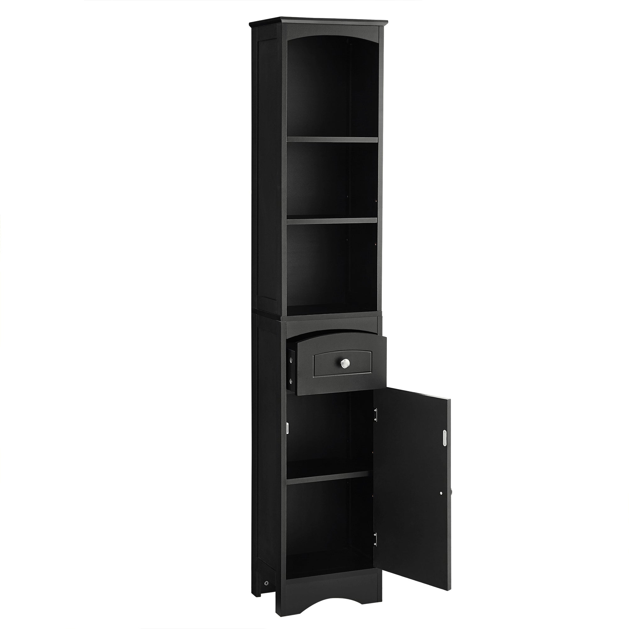 Mobile Bagno Stretto Alto Nero 170cm