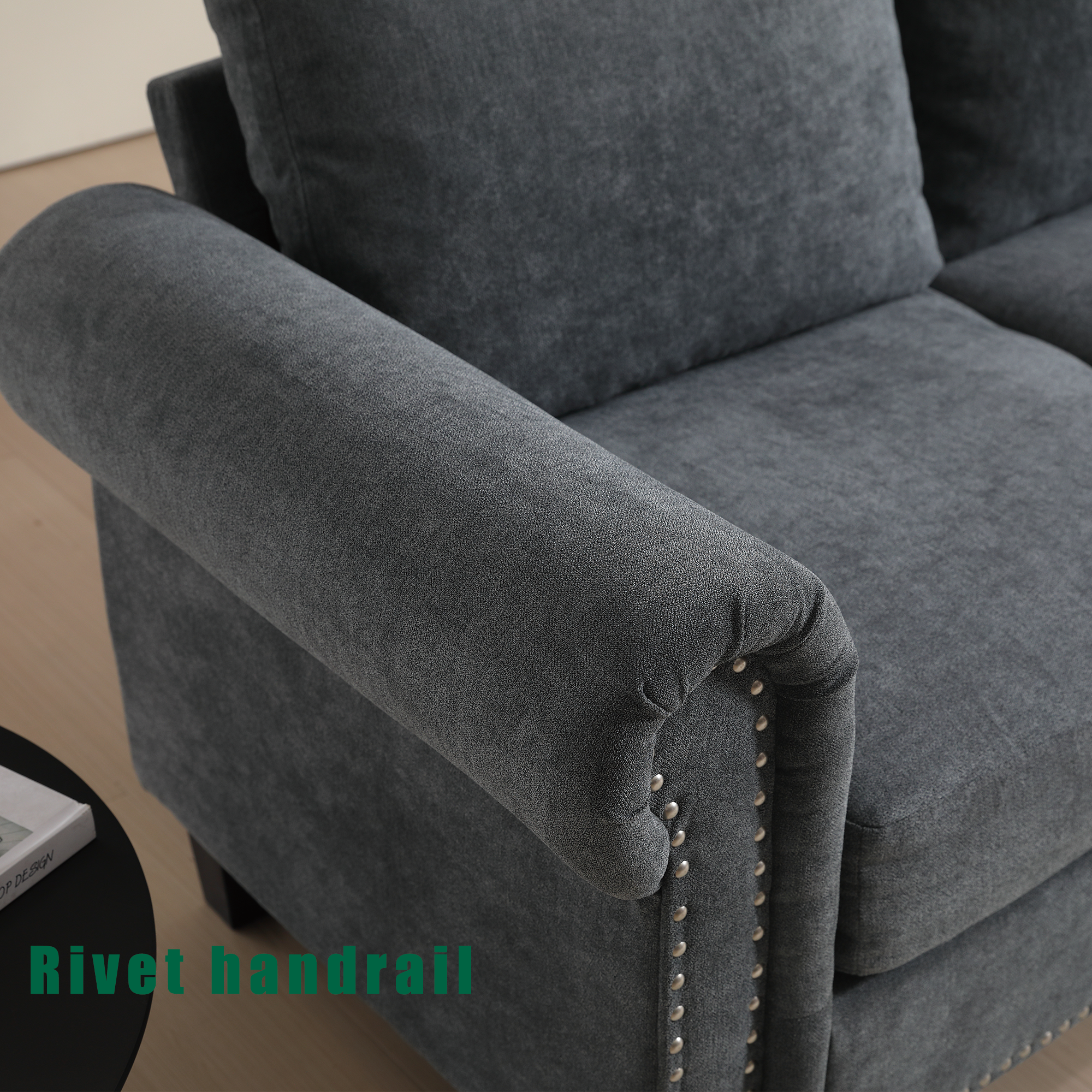 Divano Angolare a L con Contenitore Grigio Moderno