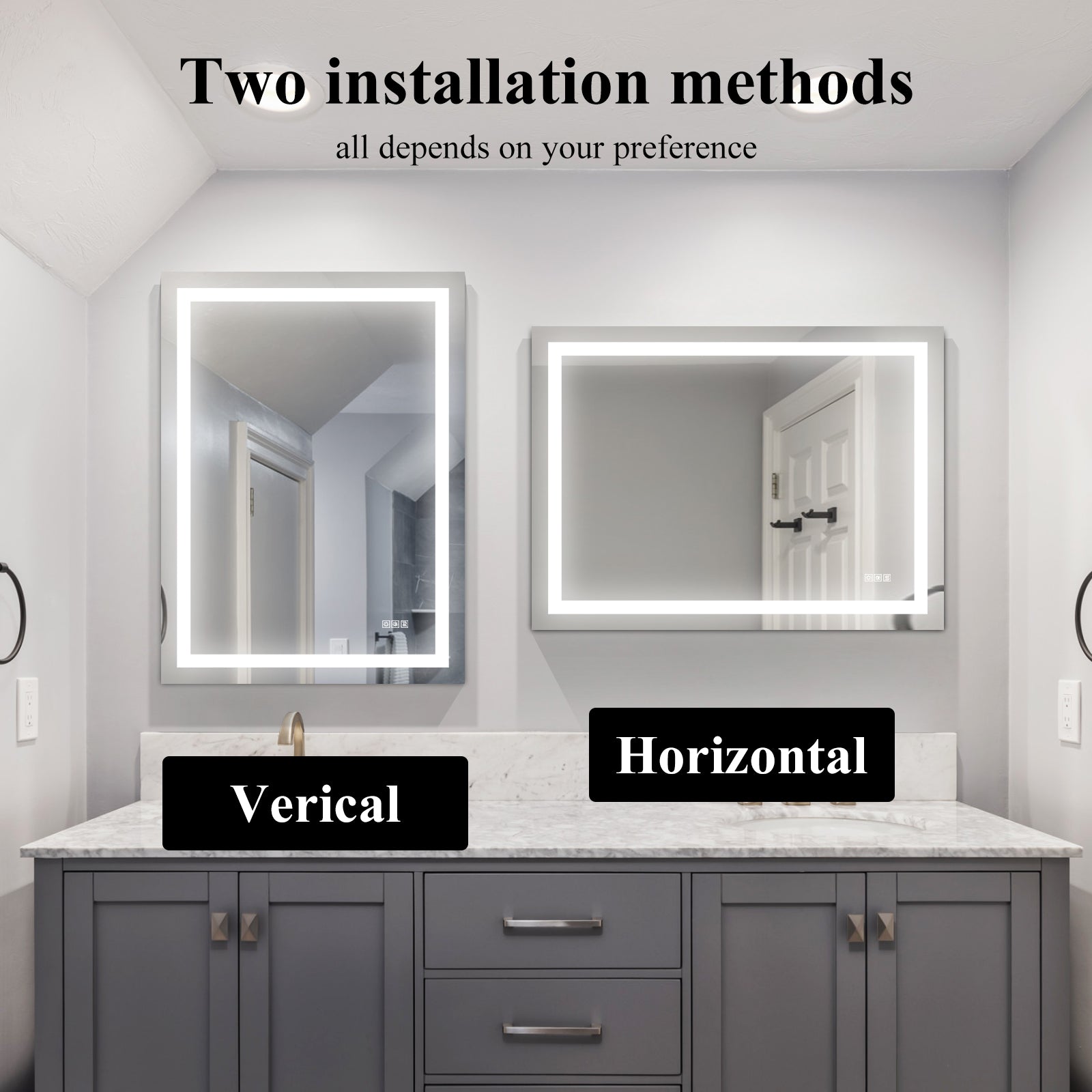 Specchio Bagno LED 122x91cm Anti-Appannamento