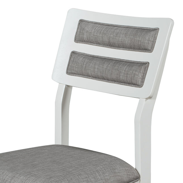 Classic 6-Piece Dining Set, Table, 4 Chairs & Bench (White/Gray)