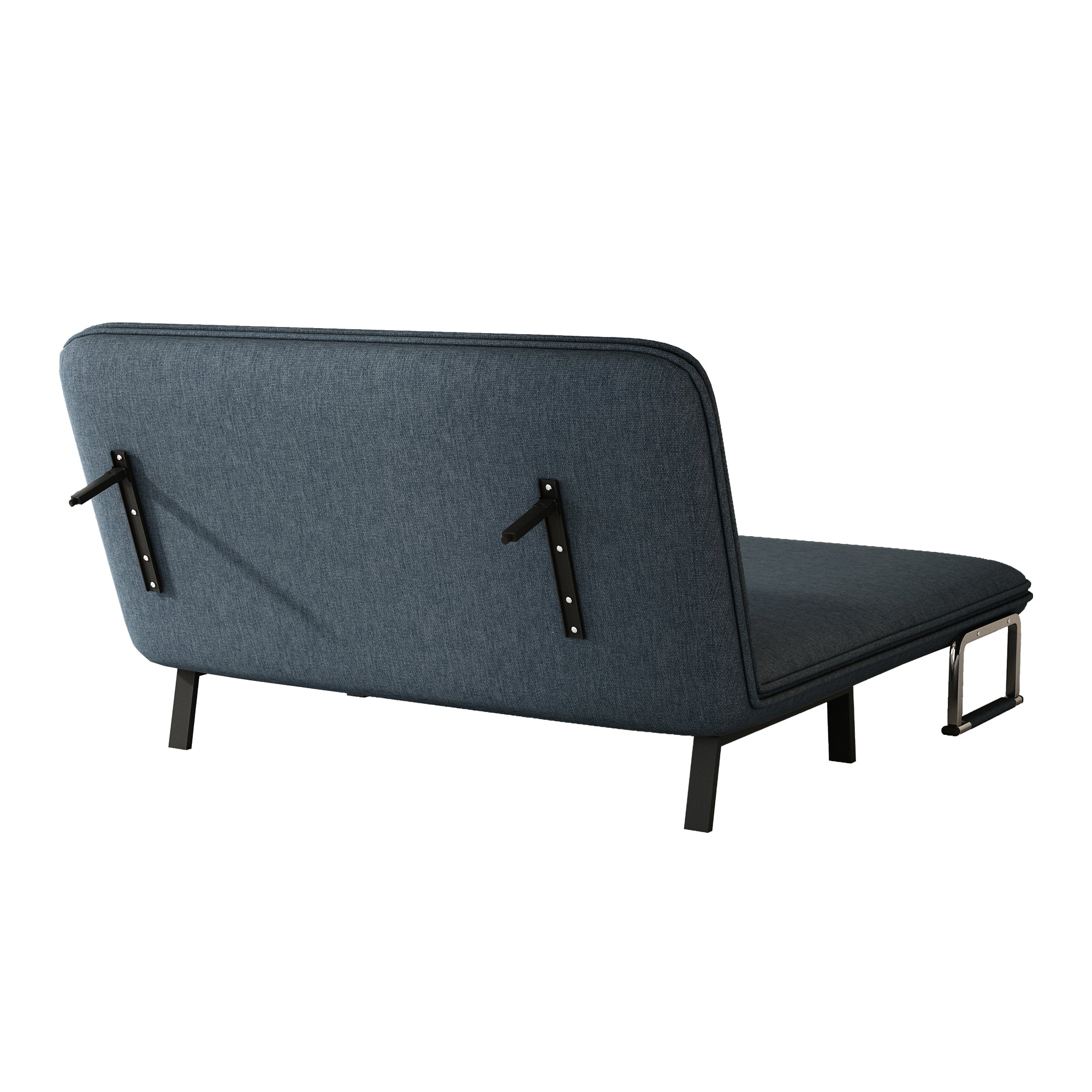 Poltrona Letto Convertibile Tri-Fold 140cm con Schienale Regolabile - Blu e Grigio