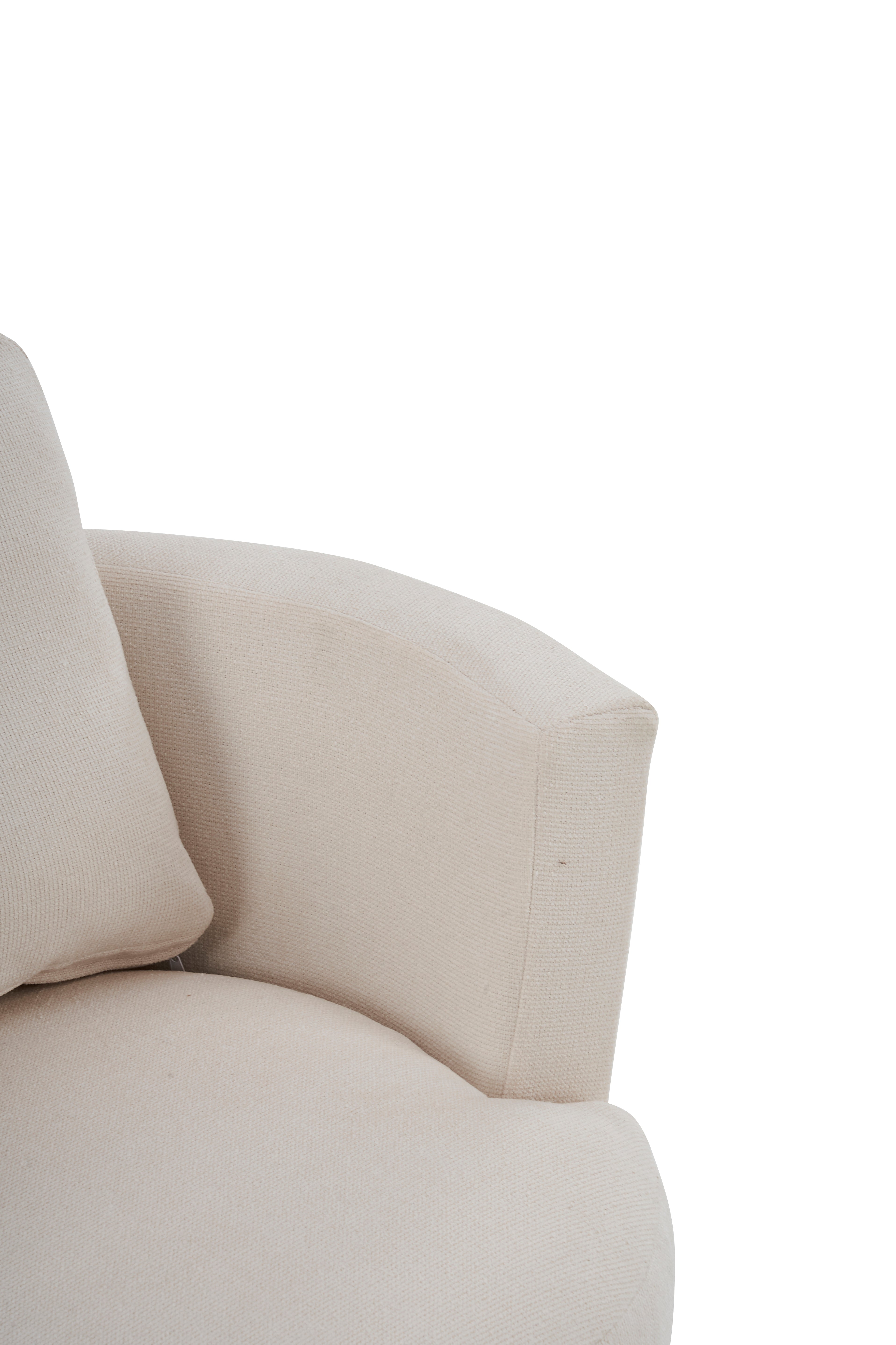 Poltrona Girevole Rotonda 360° Beige per Soggiorno