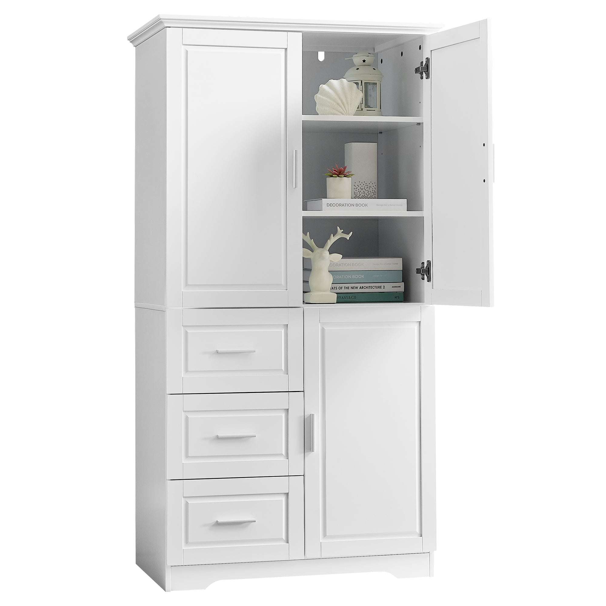 Mobile Bagno Alto Porte Cassetti Bianco