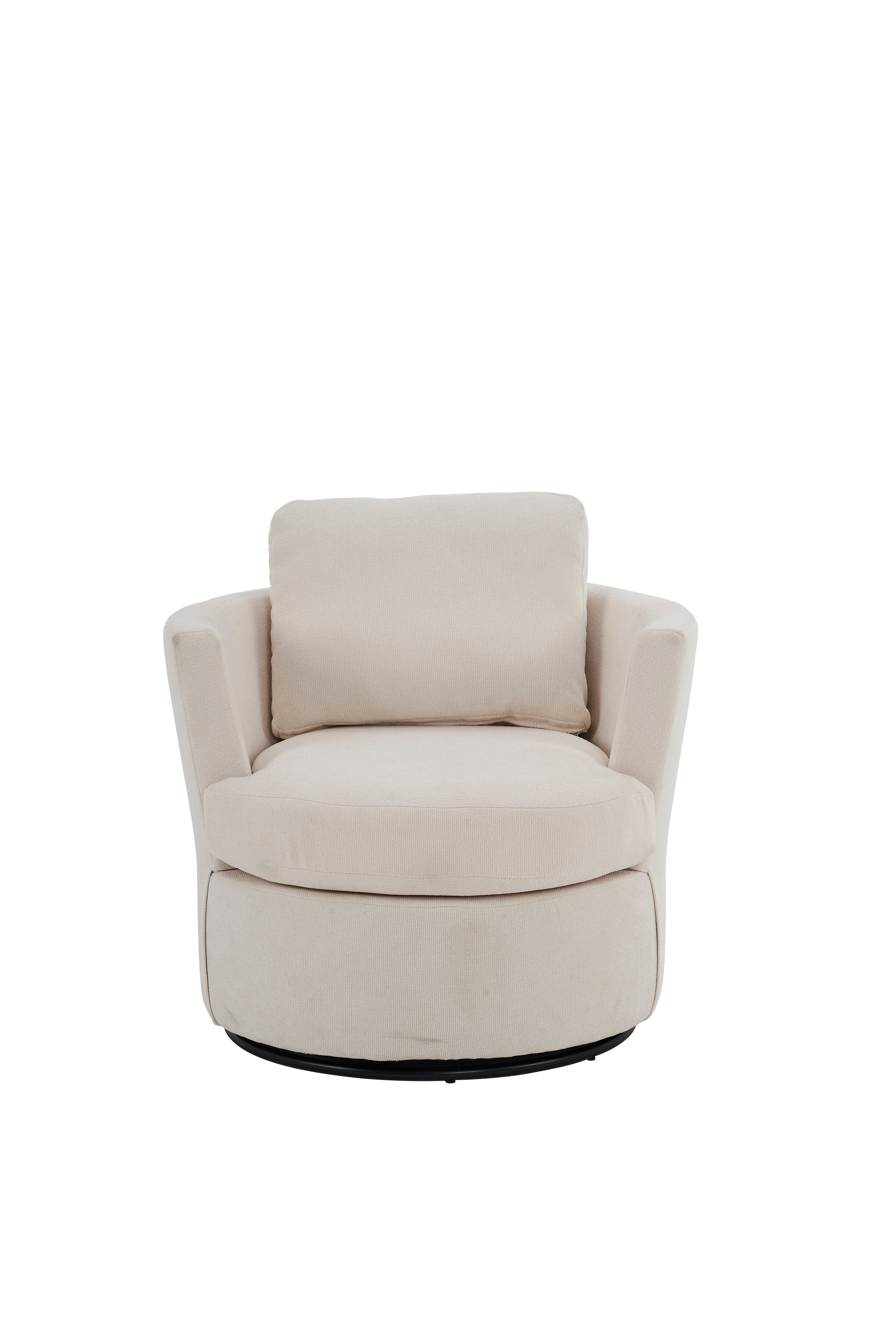 Poltrona Girevole Rotonda 360° Beige per Soggiorno