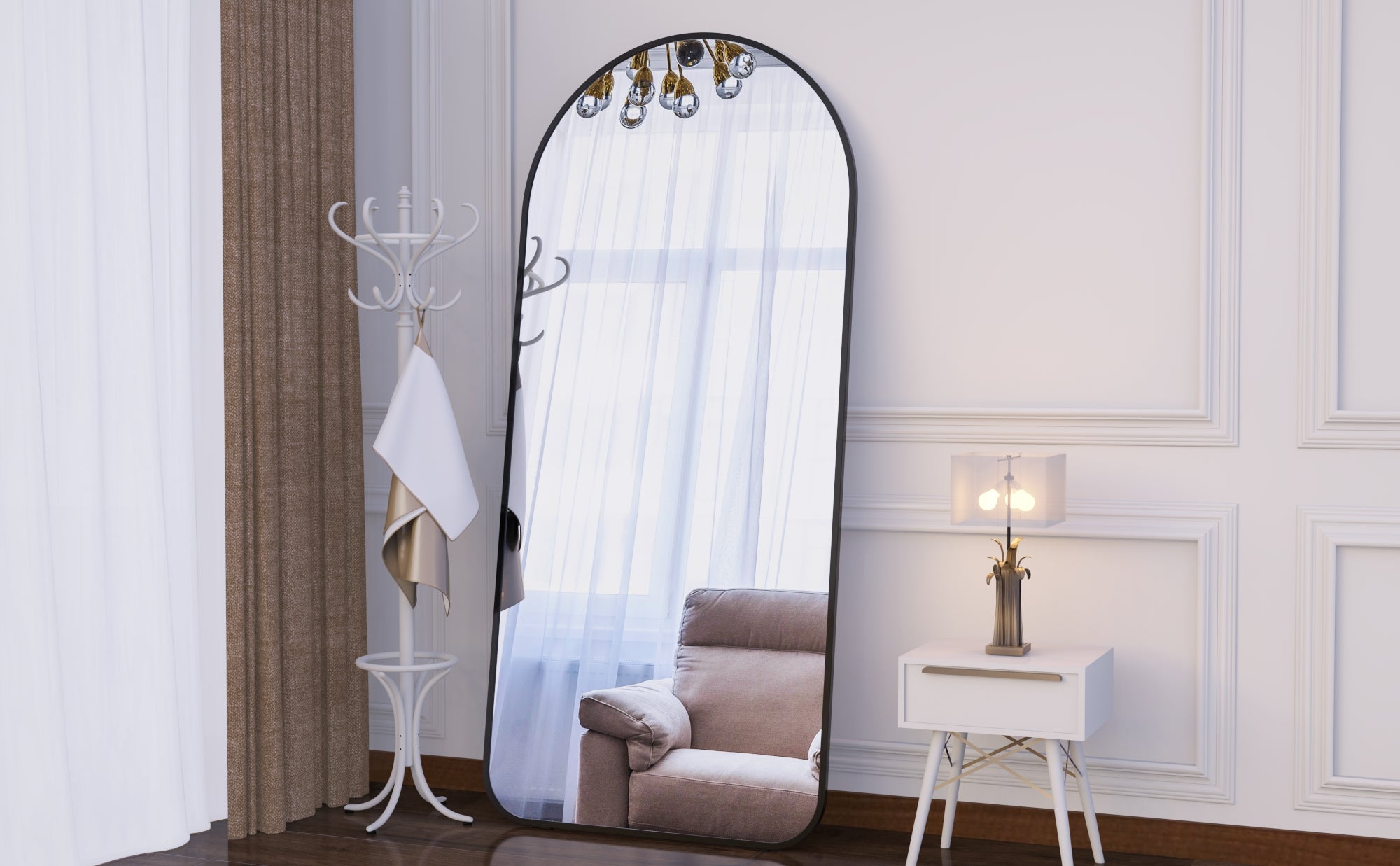 Specchio Arco 180x81cm Nero Corpo Intero