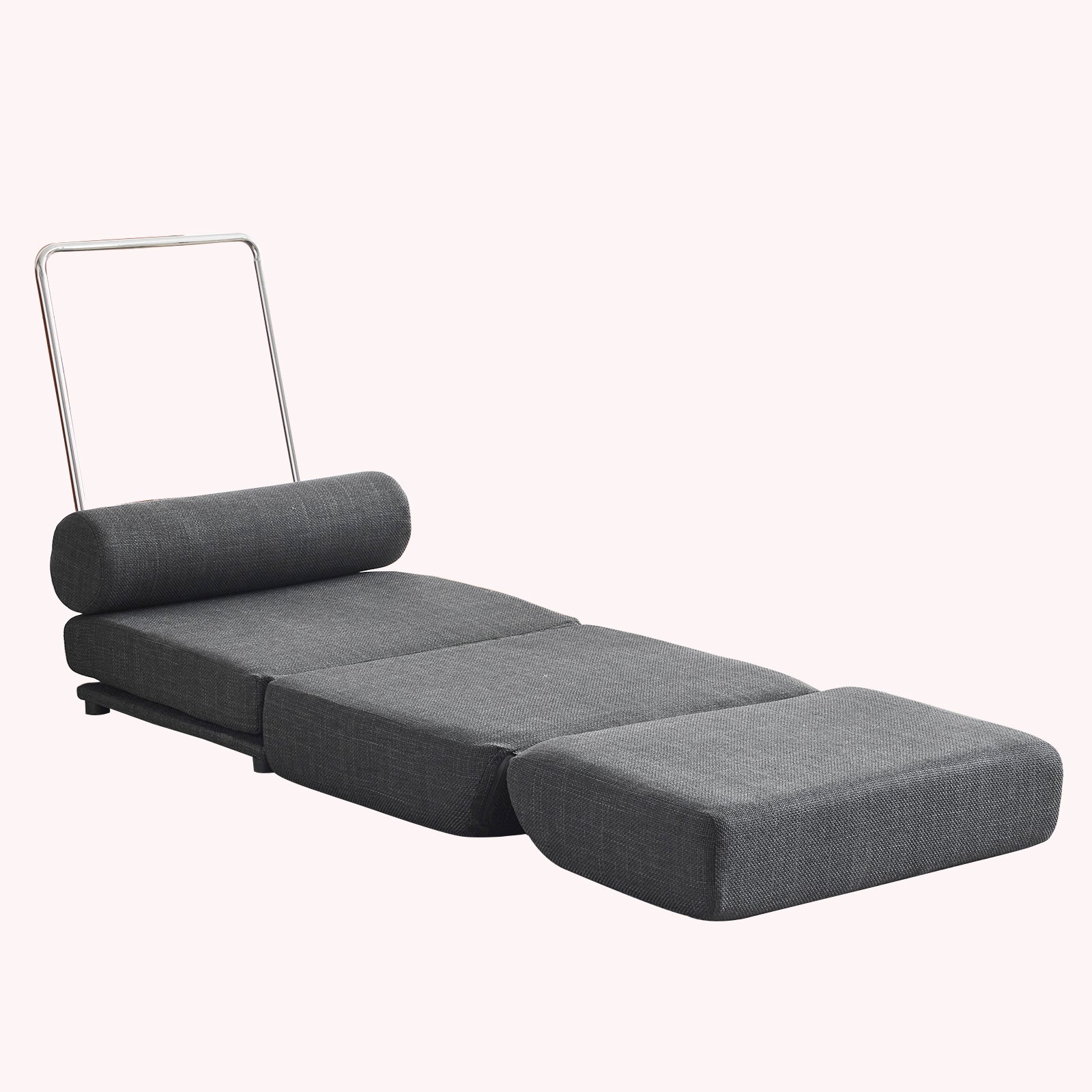 Poltrona Letto Pieghevole Grigio Scuro