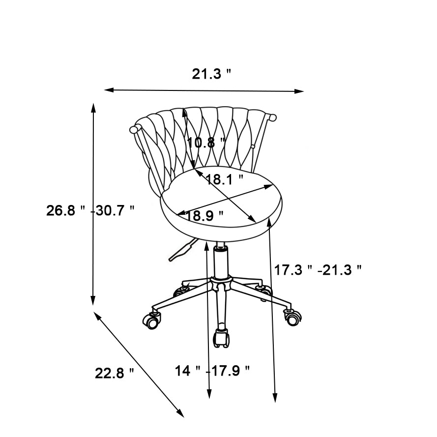 Sedia Ufficio Girevole Ergonomica in Velluto Verde Smeraldo