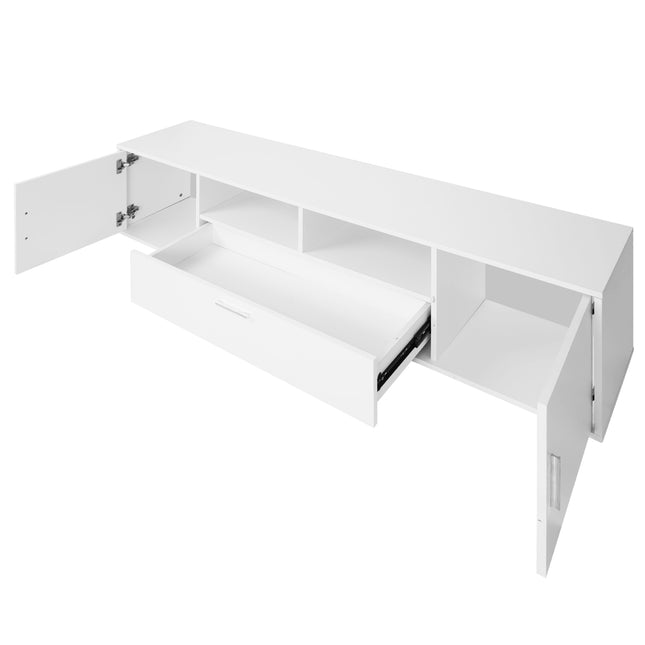 Modern TV Stand with LED Lights – Entertainment Center TV Cabinet with Storage for Up to 75 Inch TVs