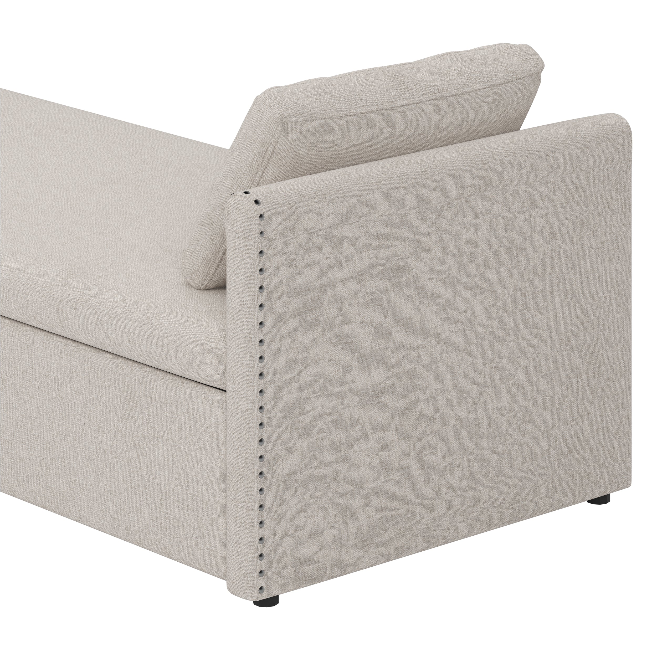 Poltrona Letto Imbottita 2 Cassetti Beige
