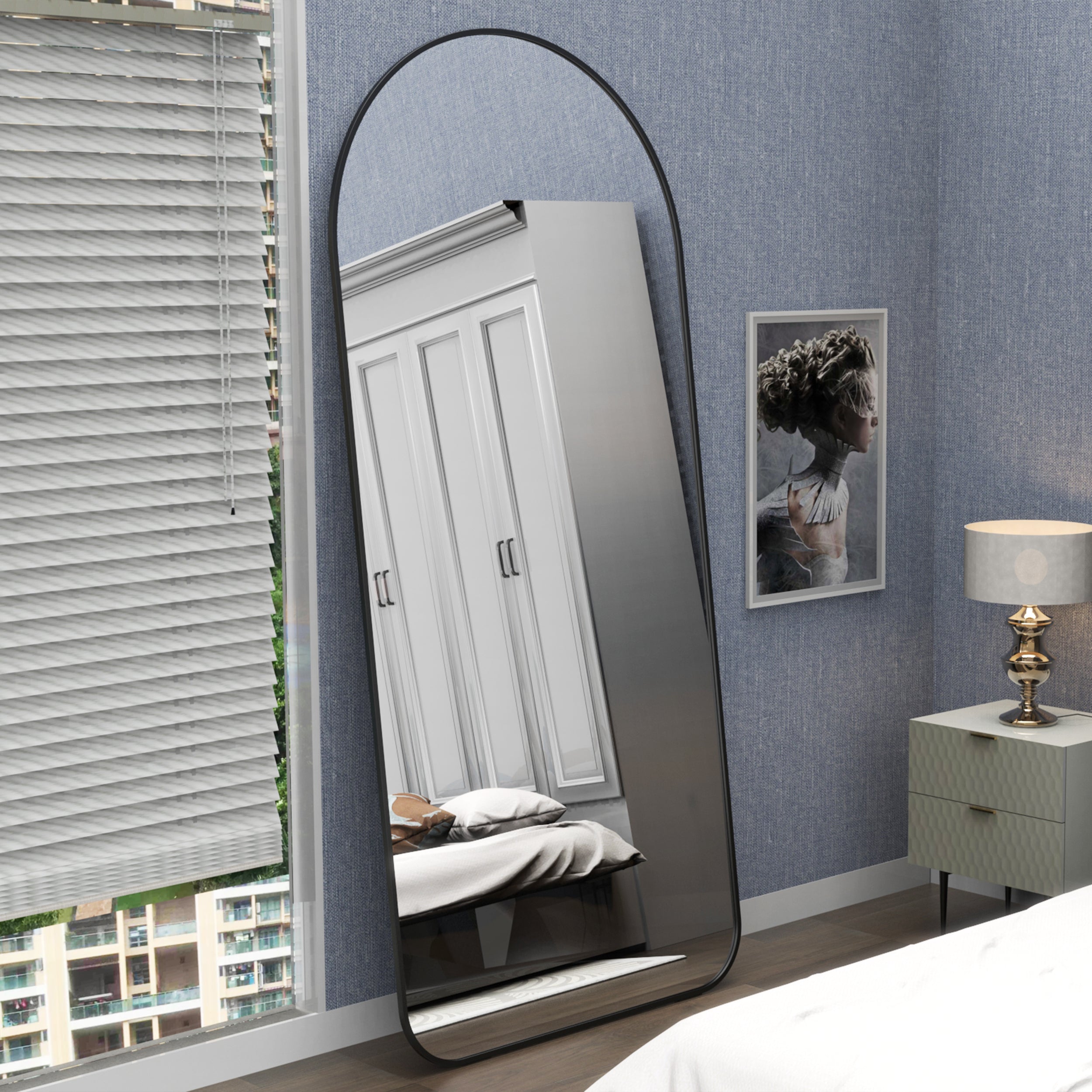 Specchio Arco 180x81cm Nero Corpo Intero