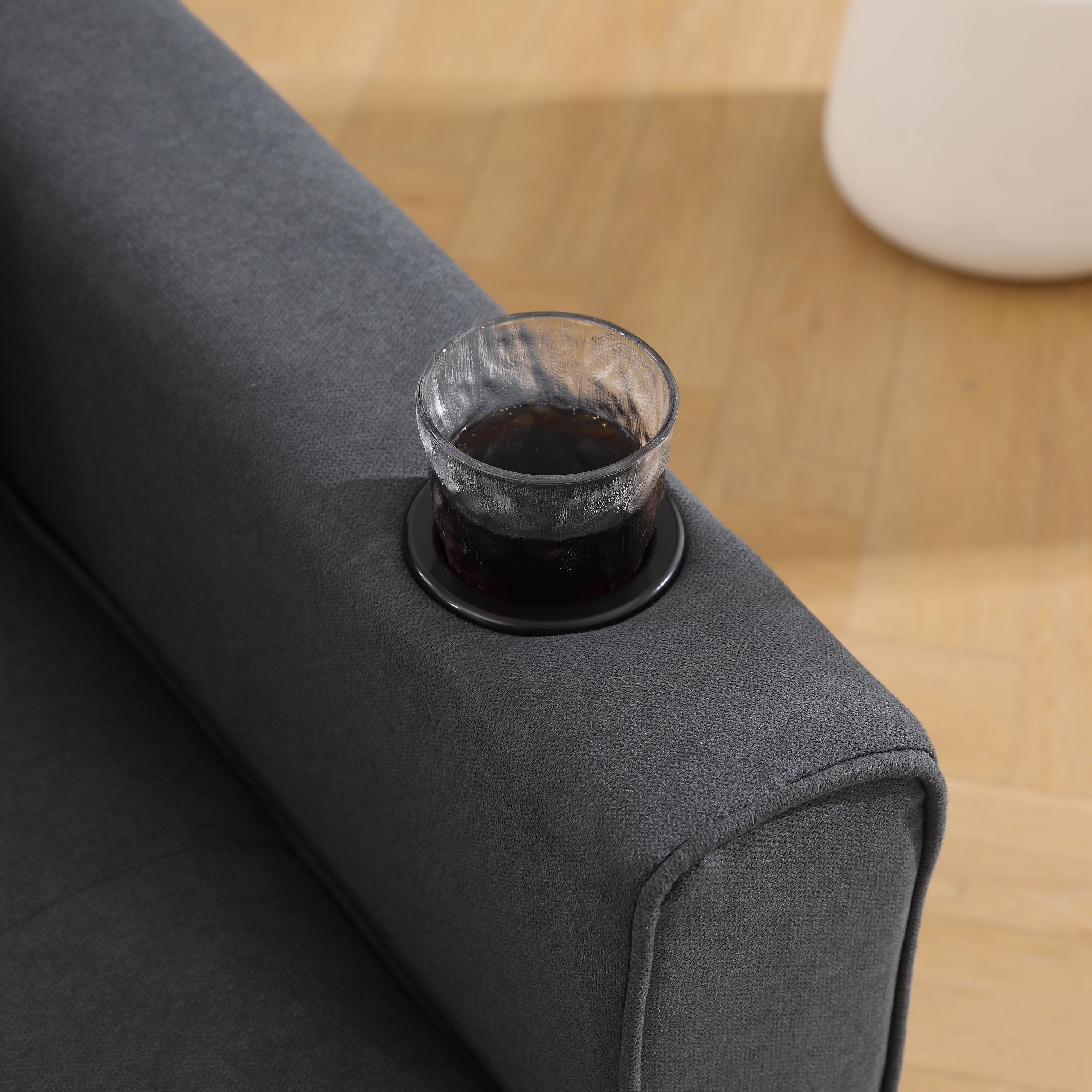Divano Letto Futon 3 in 1 Grigio Scuro