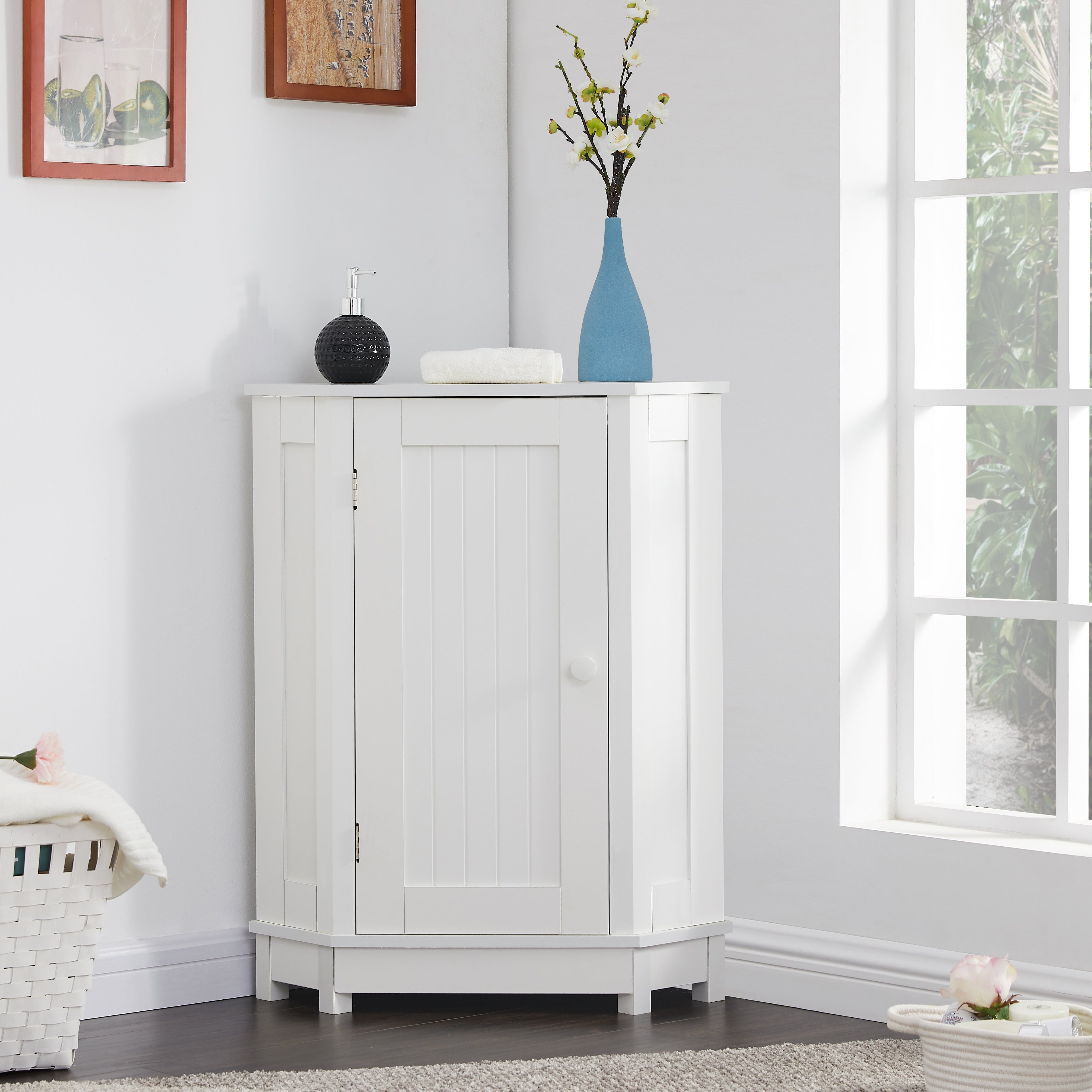 Mobile Bagno Angolare Triangolare Bianco