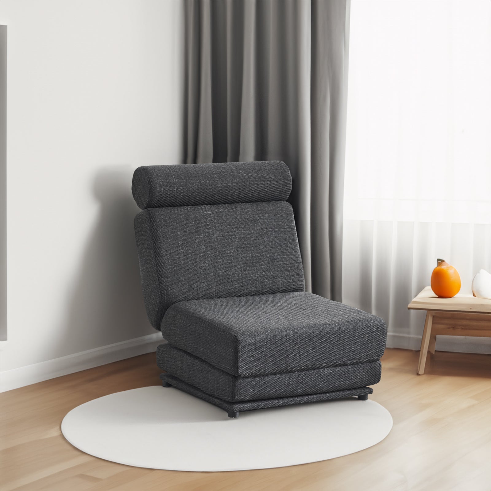 Poltrona Letto Pieghevole Grigio Scuro