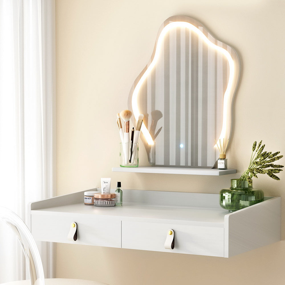 NNEDSZ Artiss Dressing Table Floating LED White Daphne-0