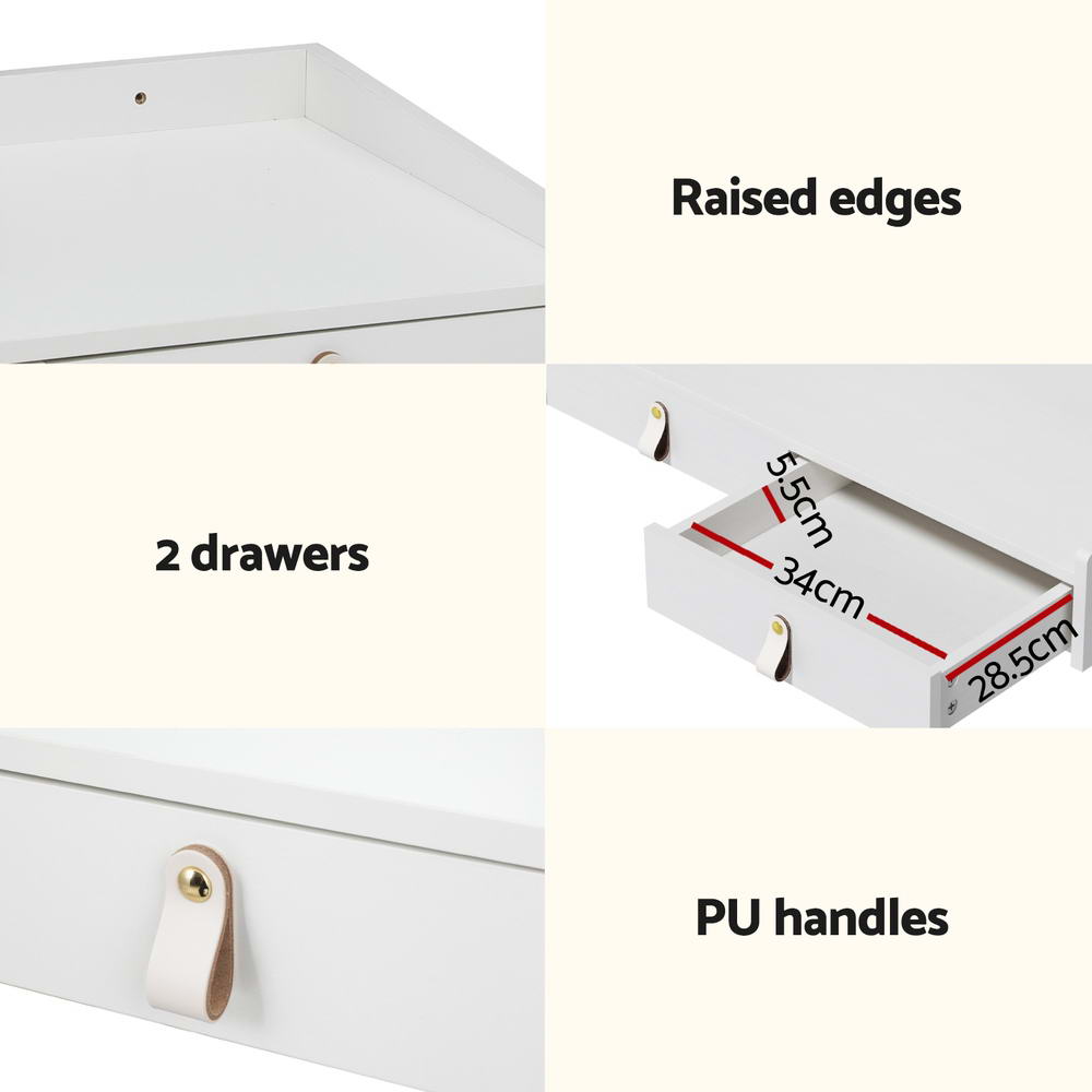 NNEDSZ Artiss Dressing Table Floating LED White Daphne-4