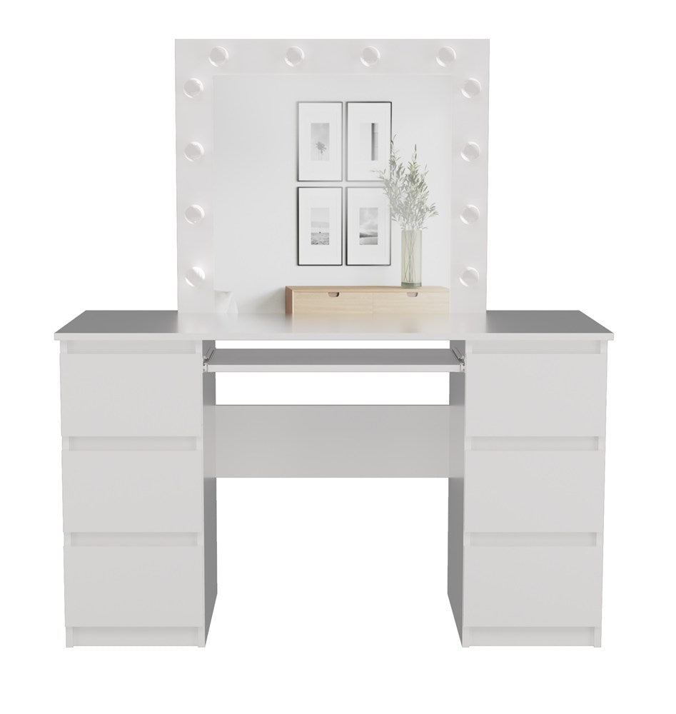 Toeletta Aura con Specchio LED – Bianco 130x51x76 cm