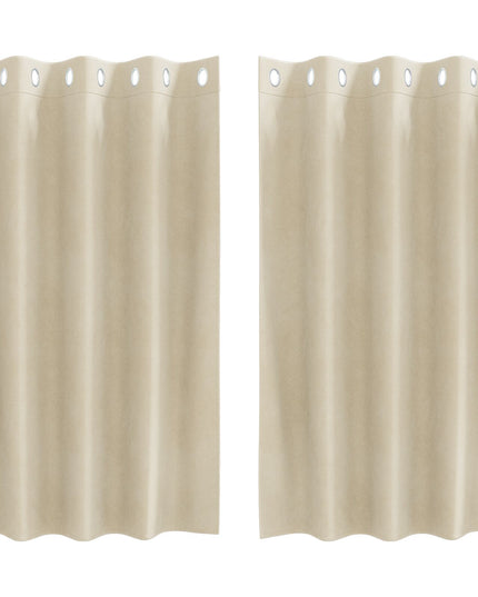 Tende oscuranti vidaXL con occhielli 2 pezzi in velluto crema