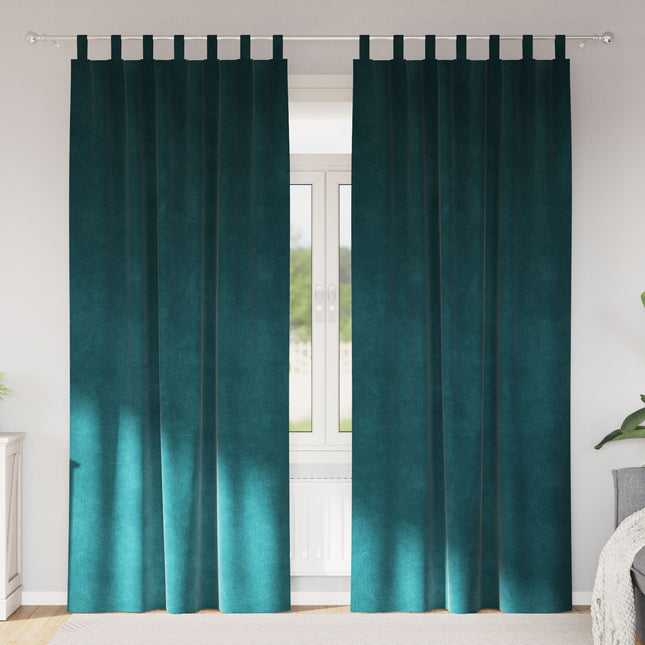 Tende oscuranti vidaXL con anelli da appendere 2 pz Verde scuro in velluto