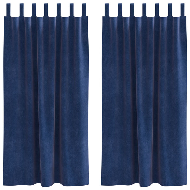 Tende oscuranti vidaXL con anelli 2 pz in velluto blu scuro