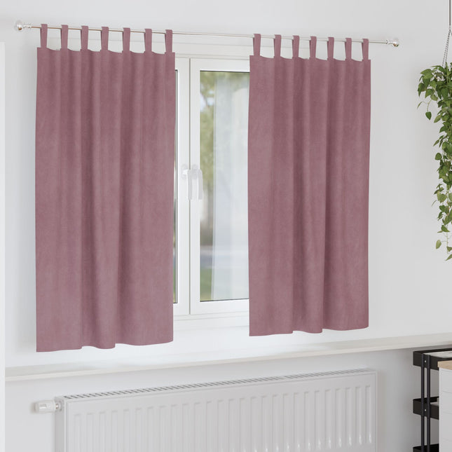 Tende oscuranti vidaXL con anelli di sospensione, 2 pezzi, velluto rosa scuro