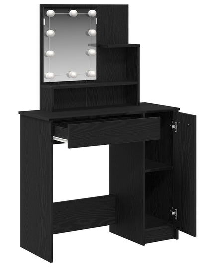 Tolette LED vidaXL in Rovere Nero - 86.5 x 35 x 136 cm