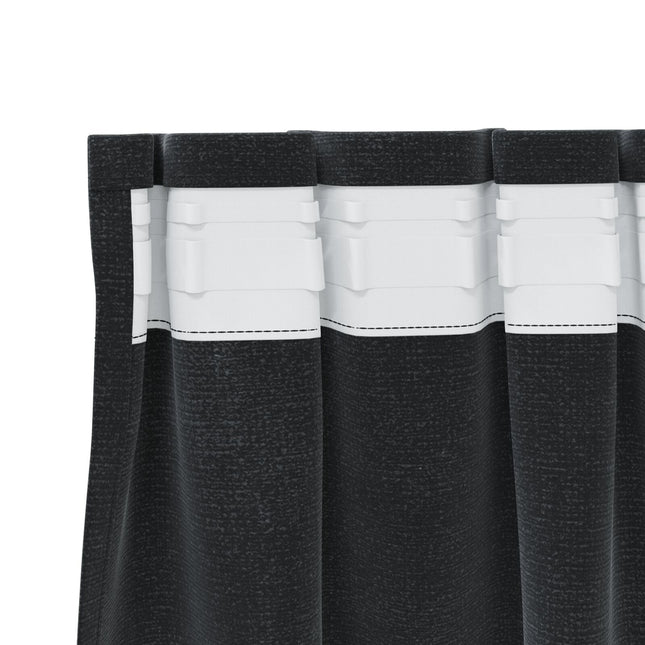 Tende Blackout vidaXL con Nastrino 2 pz in Velluto Nero