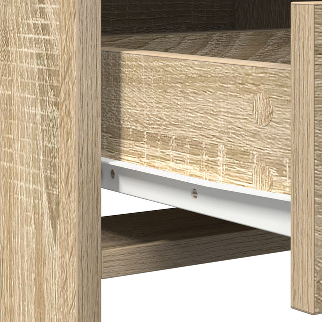 Set di 2 pezzi di toeletta con LED in legno ingegnerizzato Rovere Sonoma