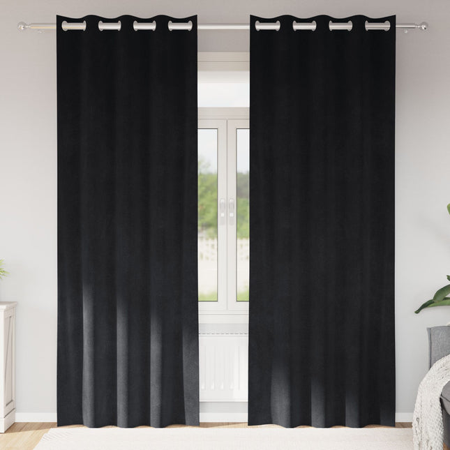 Tende oscuranti vidaXL con occhielli 2 pcs in velluto nero