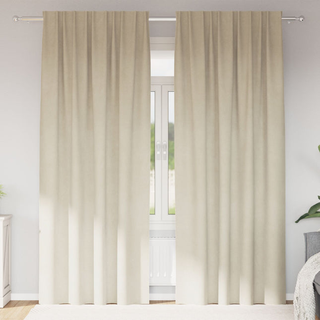 Tenda oscurante vidaXL con nastro superiore 2 pezzi in velluto panna