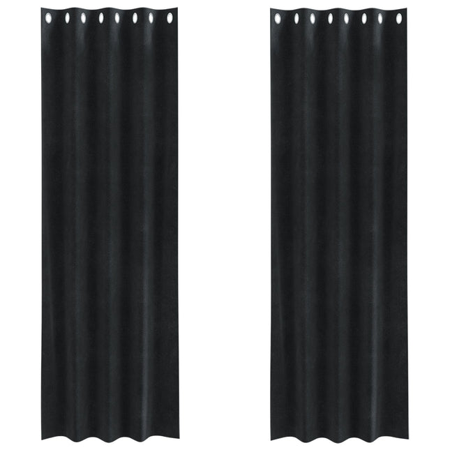 Tende oscuranti vidaXL con occhielli 2 pcs in velluto nero