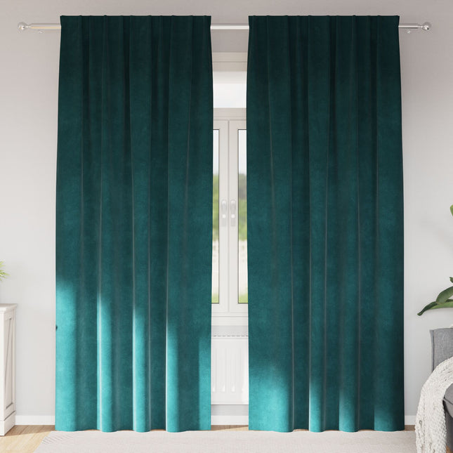 Tende Blackout vidaXL con nastro superiore 2 pezzi Verde scuro in velluto