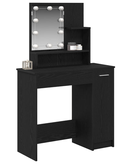 Tolette LED vidaXL in Rovere Nero - 86.5 x 35 x 136 cm