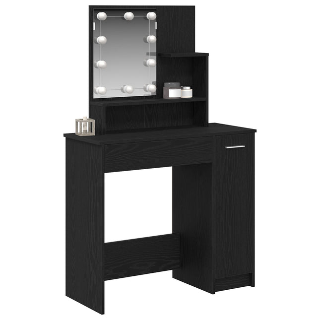 Tolette LED vidaXL in Rovere Nero - 86.5 x 35 x 136 cm