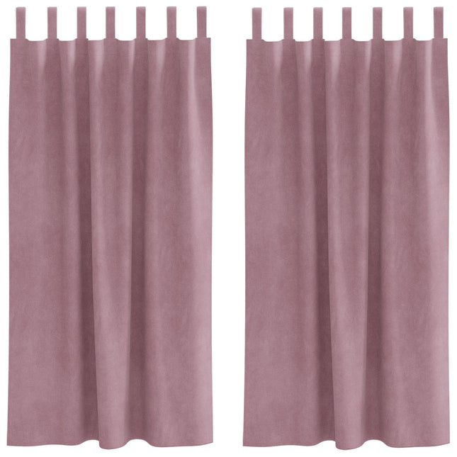 Tende oscuranti vidaXL con anelli di sospensione, 2 pezzi, velluto rosa scuro