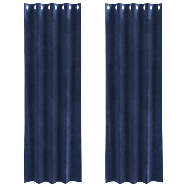 Tende oscuranti vidaXL con occhielli 2 pezzi in velluto blu scuro