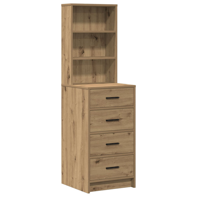 Set Tavolo da trucco  3 Pezzi con LED Quercia Artigianale Legno Ingegnerizzato