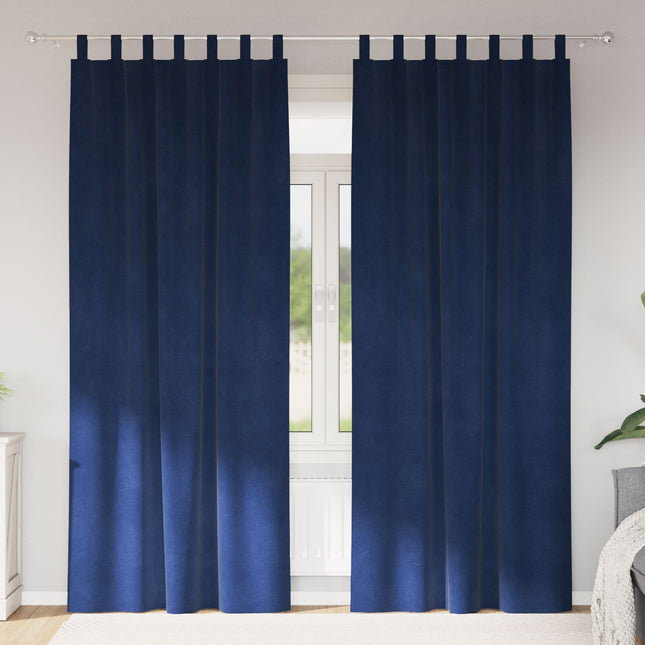 Tende Blackout vidaXL con anelli 2 pezzi in velluto blu scuro