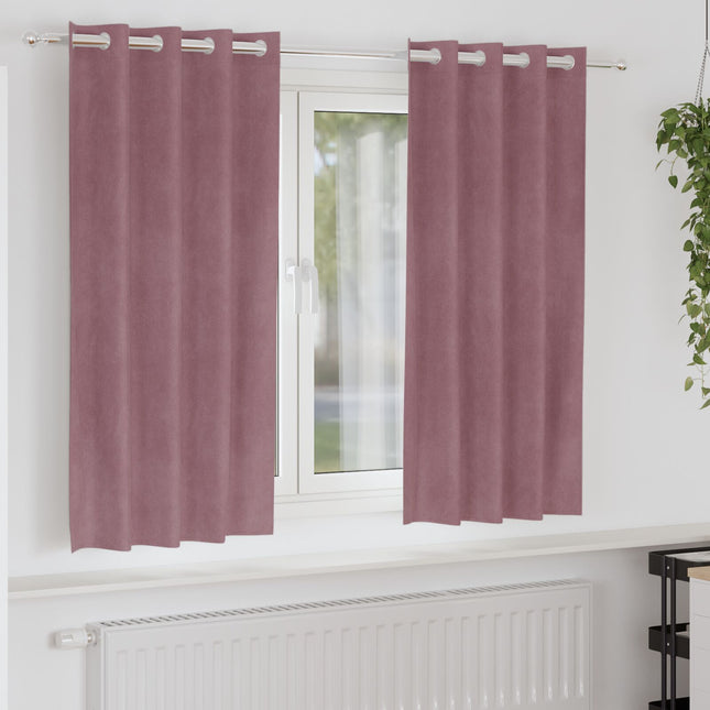 Tende oscuranti vidaXL con occhielli 2 pezzi Rosa scuro in velluto