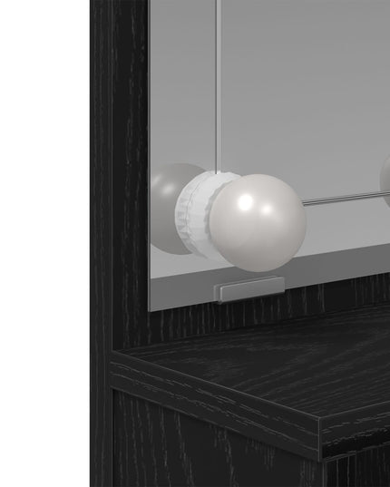 Tolette LED vidaXL in Rovere Nero - 86.5 x 35 x 136 cm