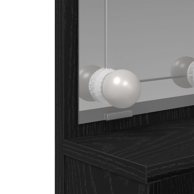 Tolette LED vidaXL in Rovere Nero - 86.5 x 35 x 136 cm