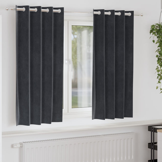 Tende oscuranti vidaXL con occhielli 2 pcs Grigio scuro velluto