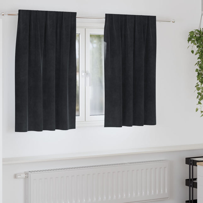 Tende Blackout vidaXL con Nastrino 2 pz in Velluto Nero
