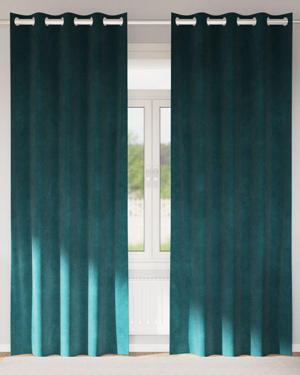 Tende oscuranti vidaXL con occhielli 2 pezzi Verde scuro in velluto
