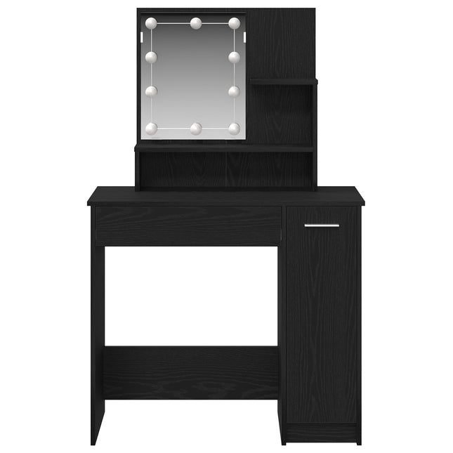 Tolette LED vidaXL in Rovere Nero - 86.5 x 35 x 136 cm