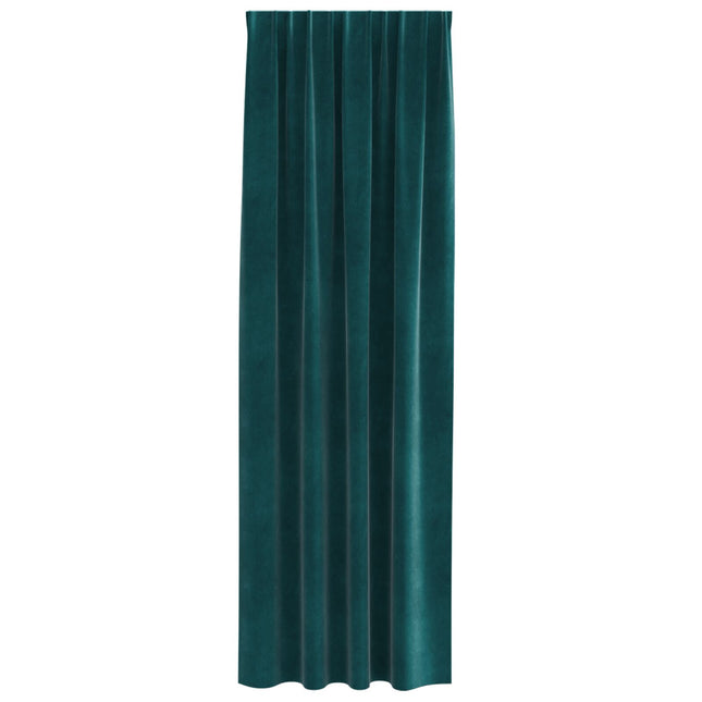 Tende Blackout vidaXL con nastro superiore 2 pezzi Verde scuro in velluto