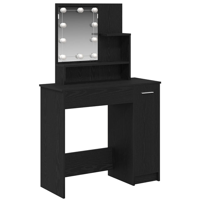 Tolette LED vidaXL in Rovere Nero - 86.5 x 35 x 136 cm