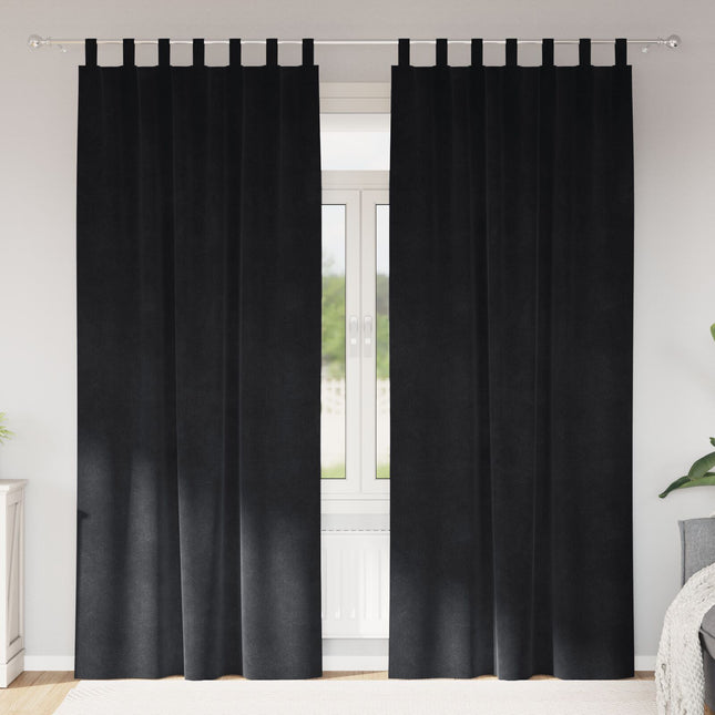 Tende oscuranti vidaXL con anelli di sospensione 2 pz in velluto nero