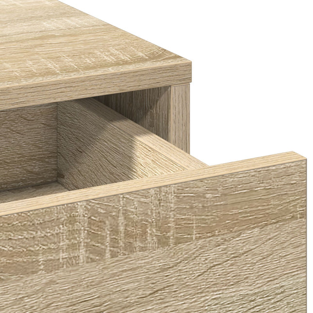 Set di 2 pezzi di toeletta con LED in legno ingegnerizzato Rovere Sonoma
