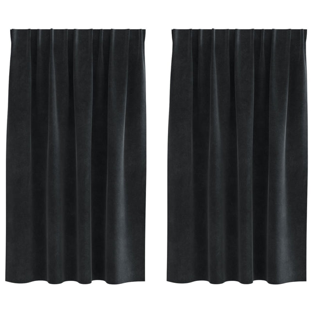 Tende Blackout vidaXL con Nastrino 2 pz in Velluto Nero